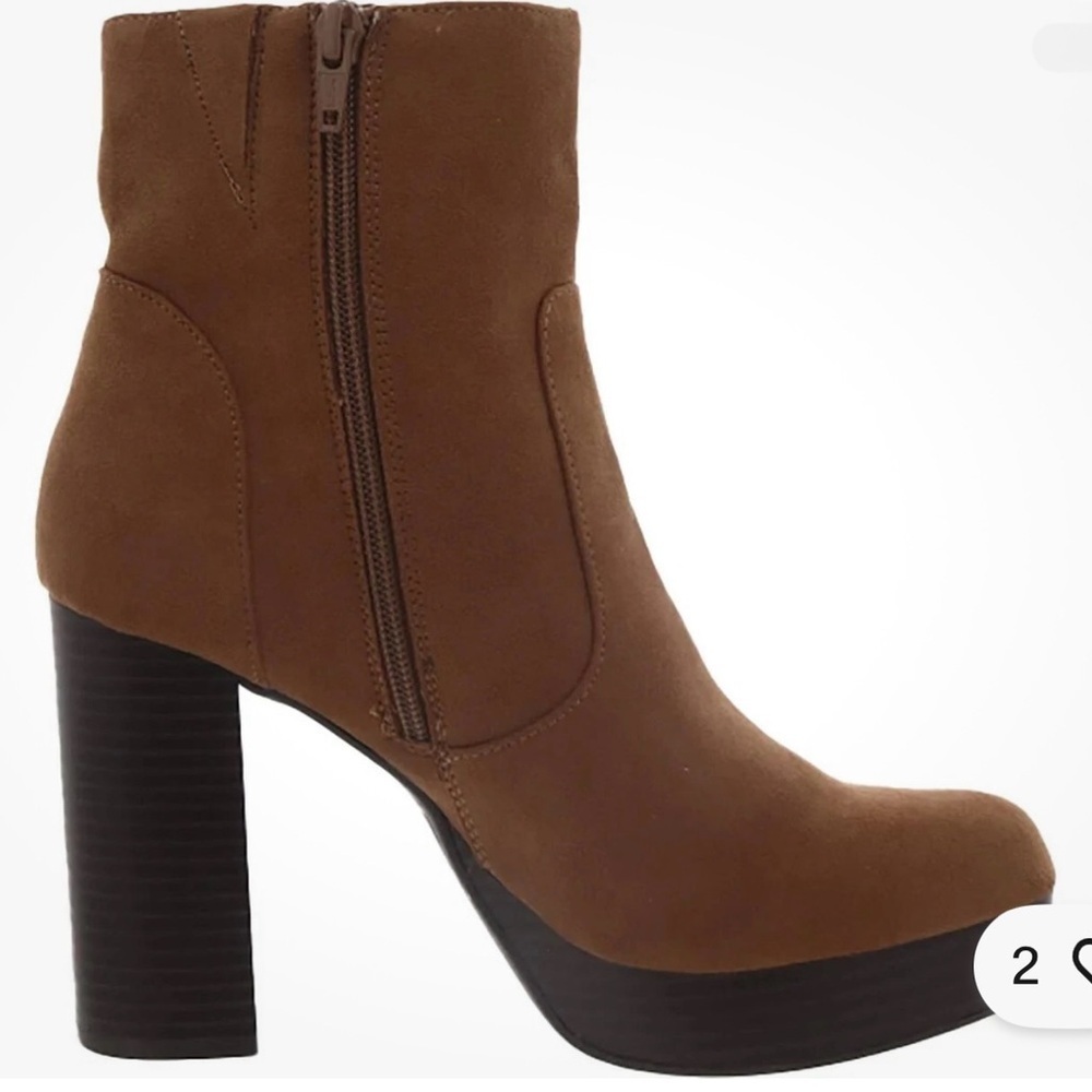 Sun + Stone Brown Heeled Boots Size 9 - Picture 3 of 16